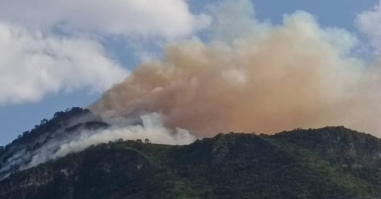 Incendio en cañón de Ramos Arizpe amenaza con propagarse, brigadas de combate se movilizan