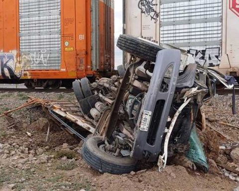 El tren impactó al camión, que llevaba cinco vacas.