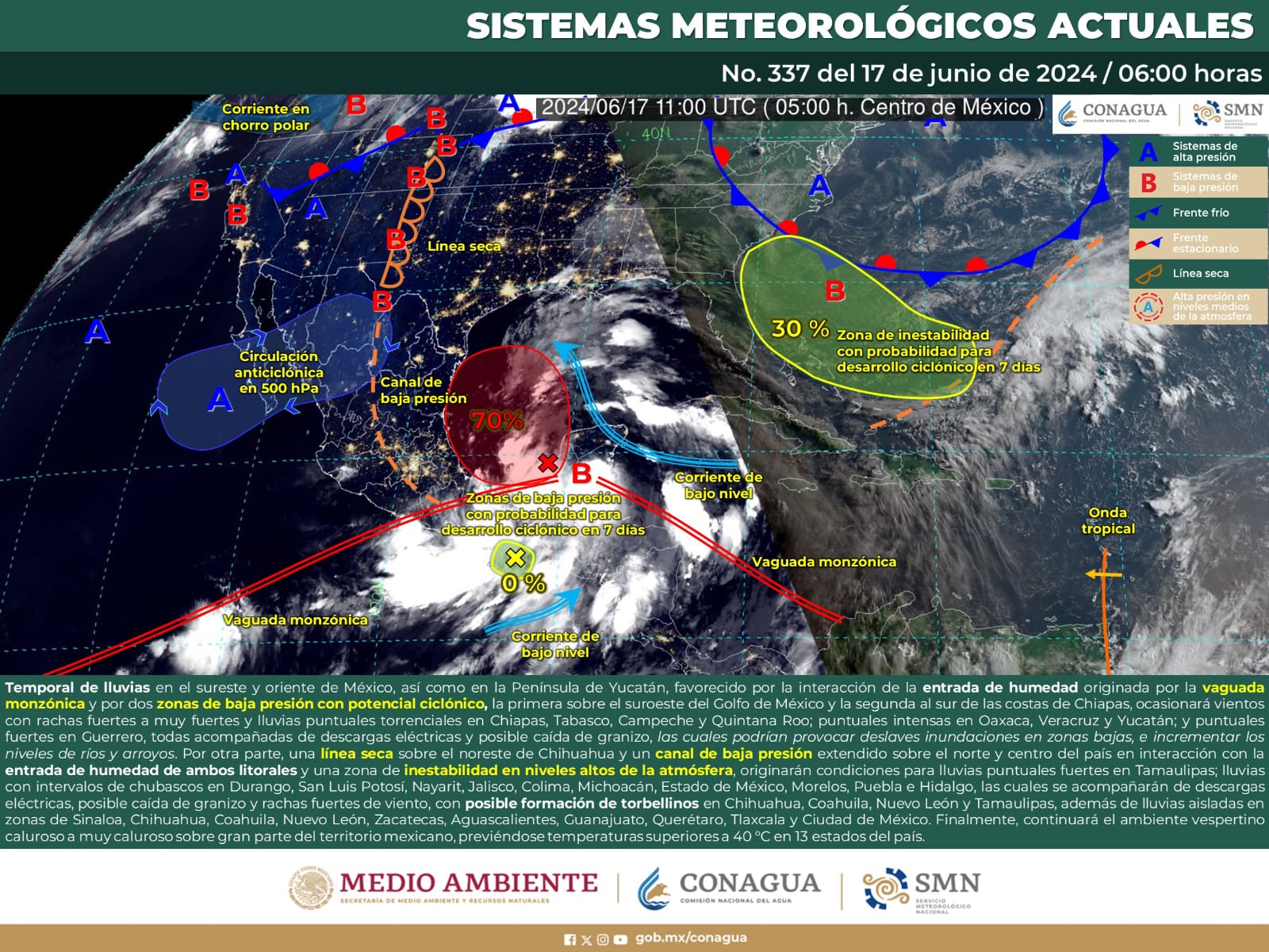 Se esperan lluvias torrenciales