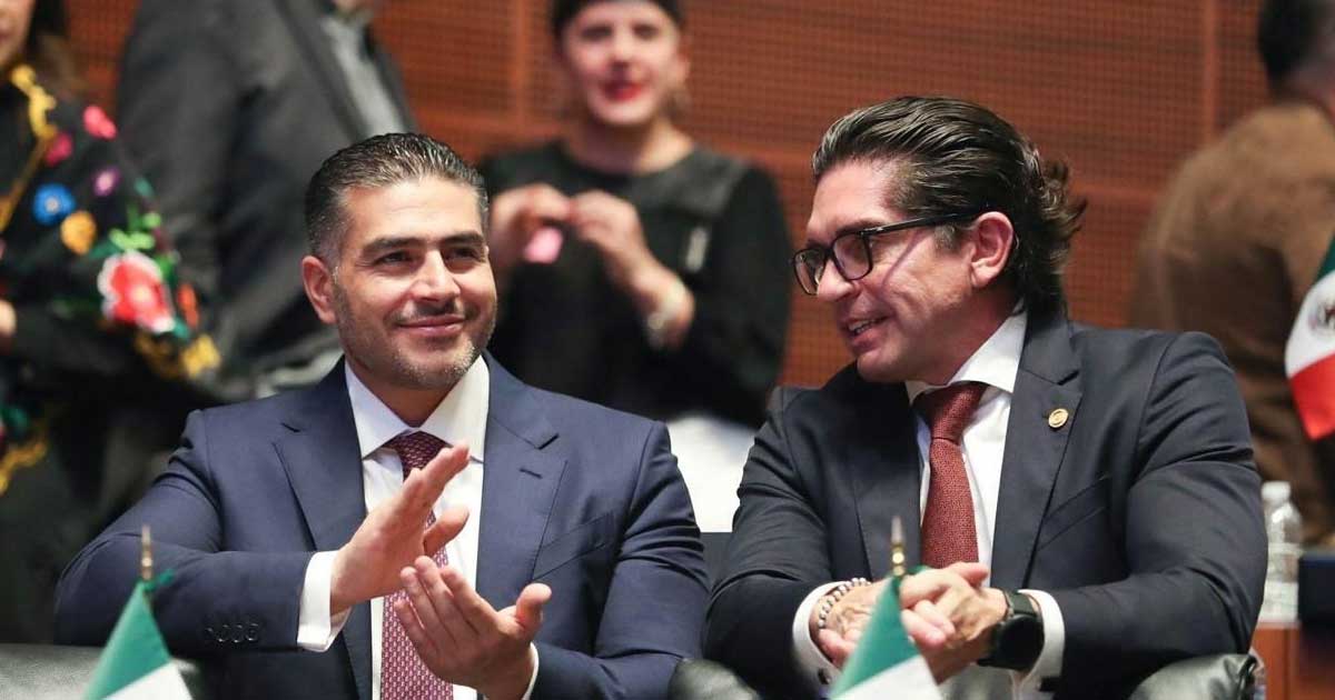 Luis Fernando Salazar y Omar García Harfuch en el Senado.