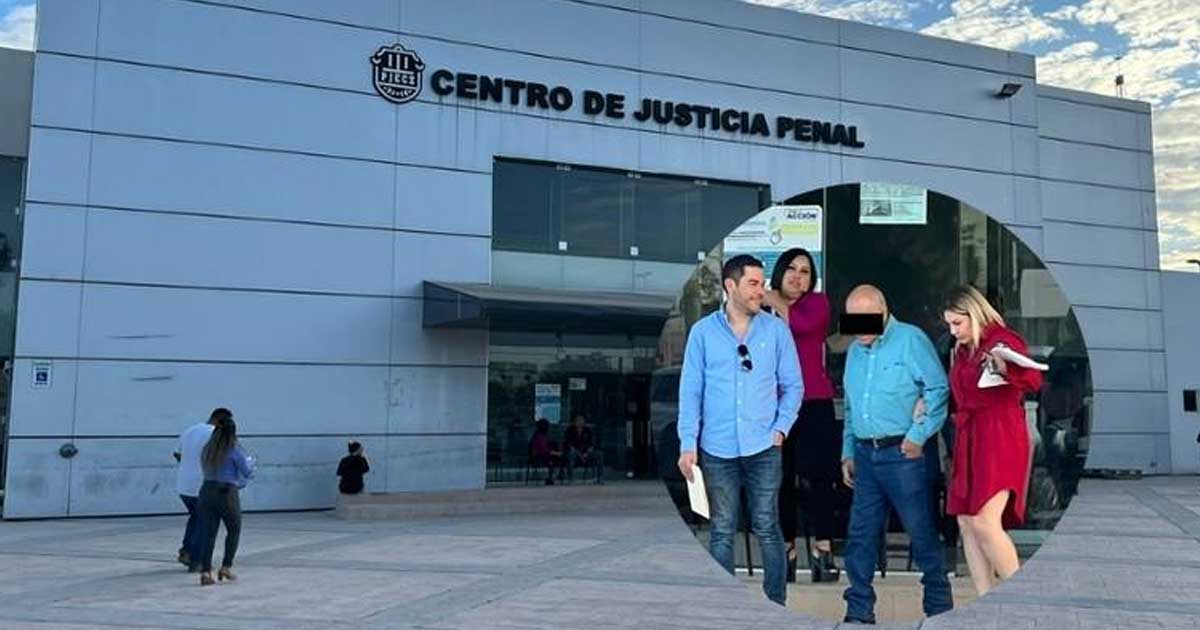 Mario Cepeda saliendo de la audiencia.