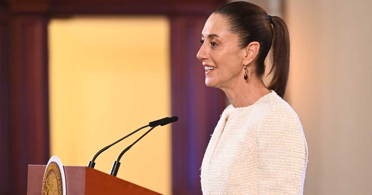 Claudia Sheinbaum, presidenta de México, en conferencia de prensa.