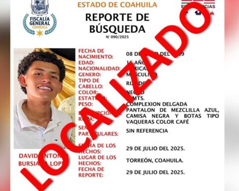 Ficha de búsqueda con leyenda de Localizado.