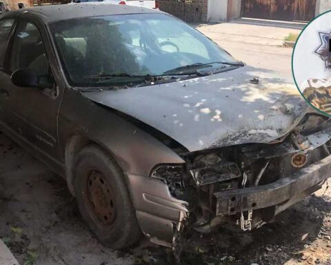 Vehículo quemado y hombre detenido.