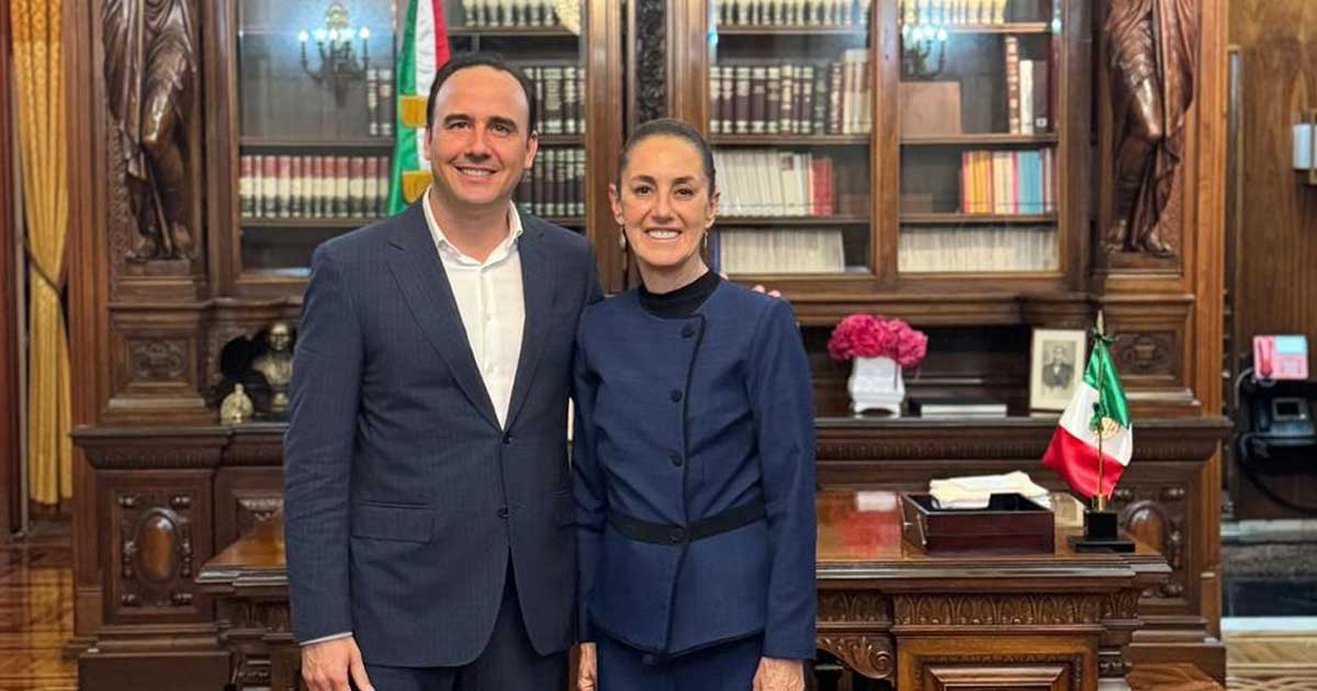 Reunión entre el gobernador de Coahuila Manolo Jiménez y la presidenta Claudia Sheinbaum.