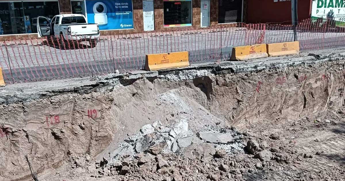 Excavaciones del Sistema Vial Independencia-Abastos en Torreón.