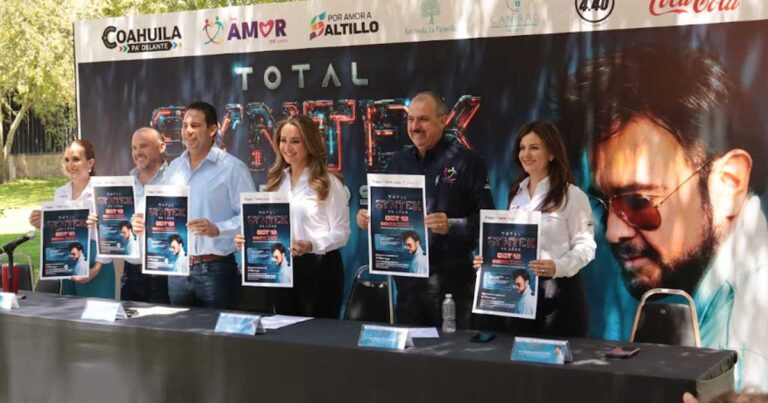 Rueda de prensa para anunciar el concierto de Aleks Syntek en Saltillo.
