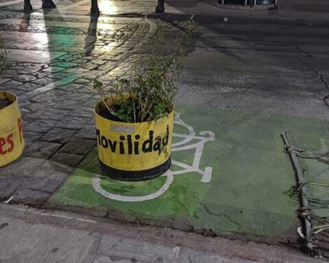 Bici estación destruida en Saltillo.