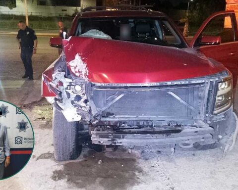 Coche destrozado por hombre ebrio