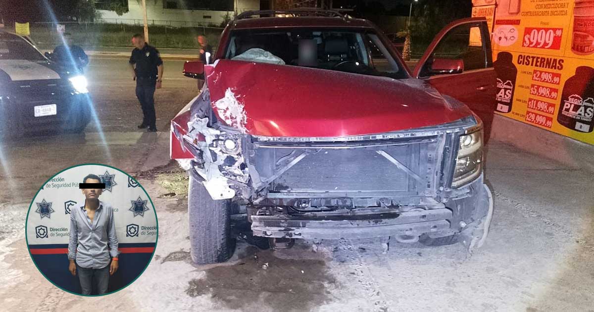 Coche destrozado por hombre ebrio
