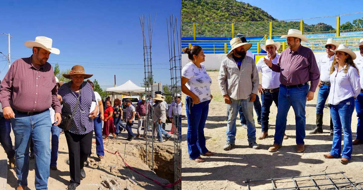 Alcalde de Ramos Arizpe con ciudadanos recorriendo la obra.