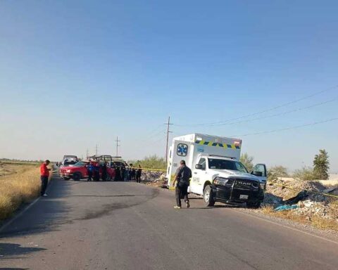 Área del accidente en Matamoros.