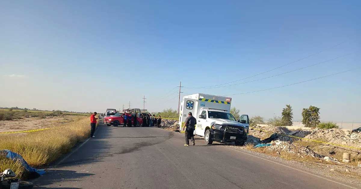 Área del accidente en Matamoros.