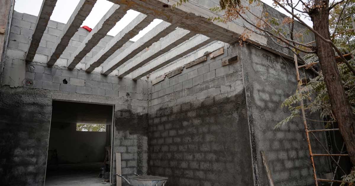 Obra en construcción del Centro Comunitario Urdiñola en Saltillo.