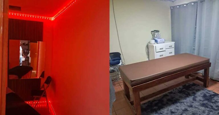Interior de la boutique con las salas de masajes escondidas.