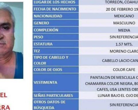 Ficha de búsqueda de hombre desaparecido.