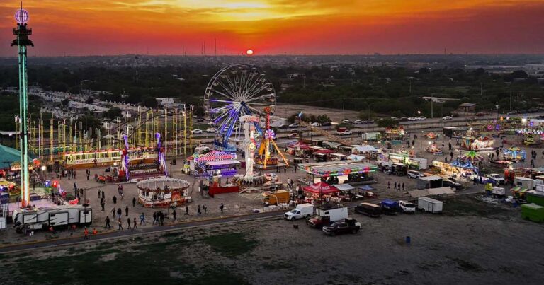 Vista aérea de la Feria del Norte en Piedras Negras.