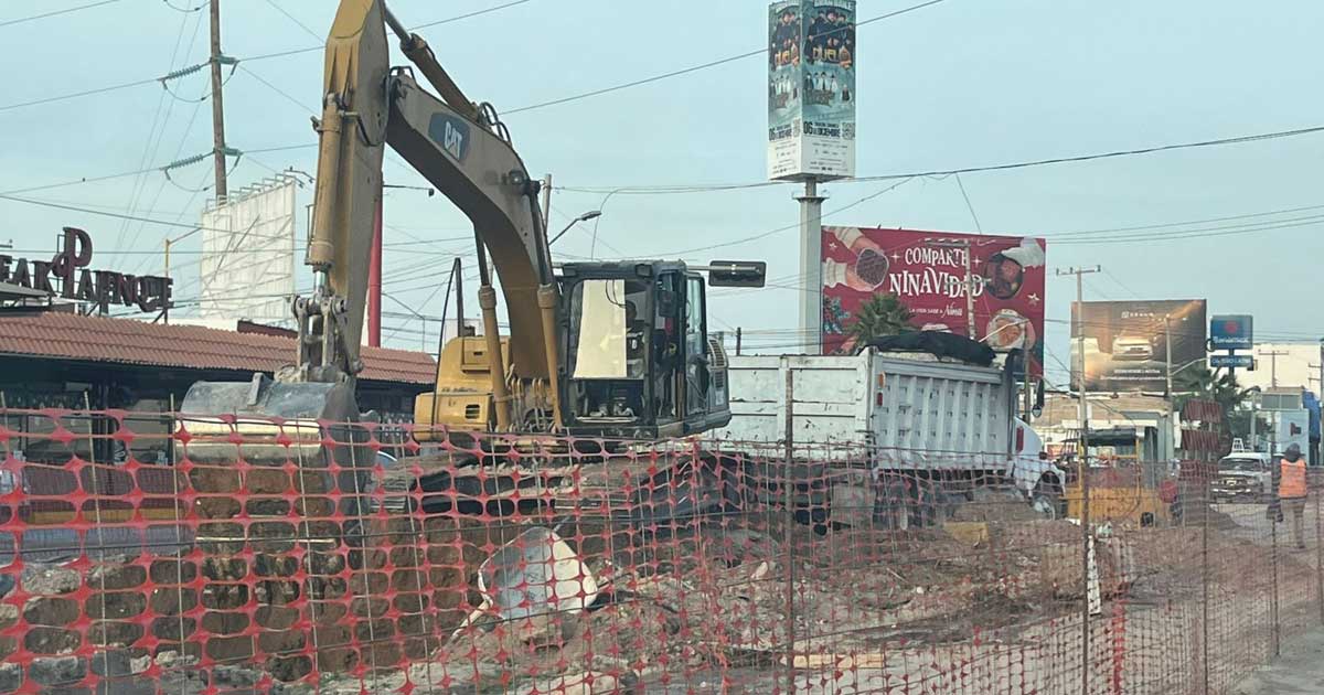 Obra vial en Torreón.