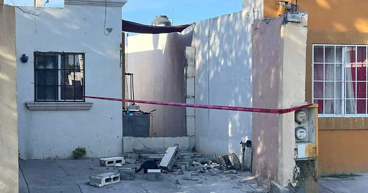Escena acordonada del accidente en Torreón.