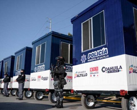Casetas móviles de seguridad en Saltillo.