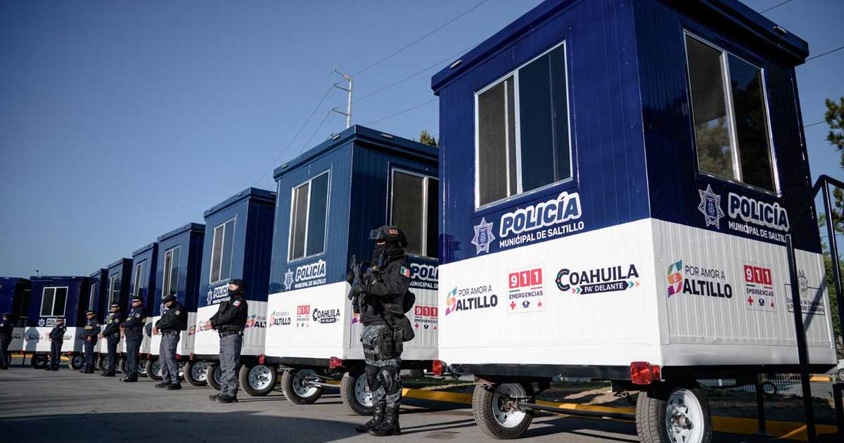 Casetas móviles de seguridad en Saltillo.