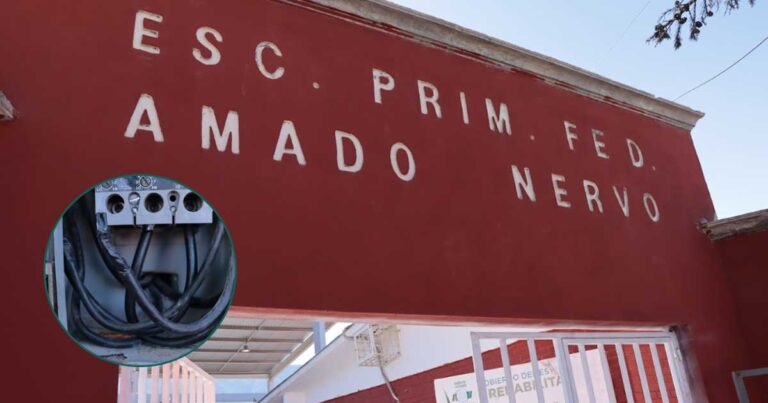 Fachada de la primaria Amado Nervo, en Saltillo.