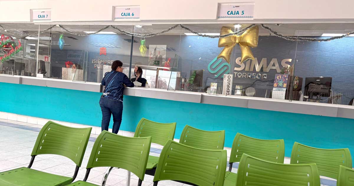 Interior de las oficinas de SIMAS Torreón.