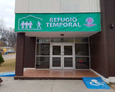 Fachada de refugio temporal en Coahuila.