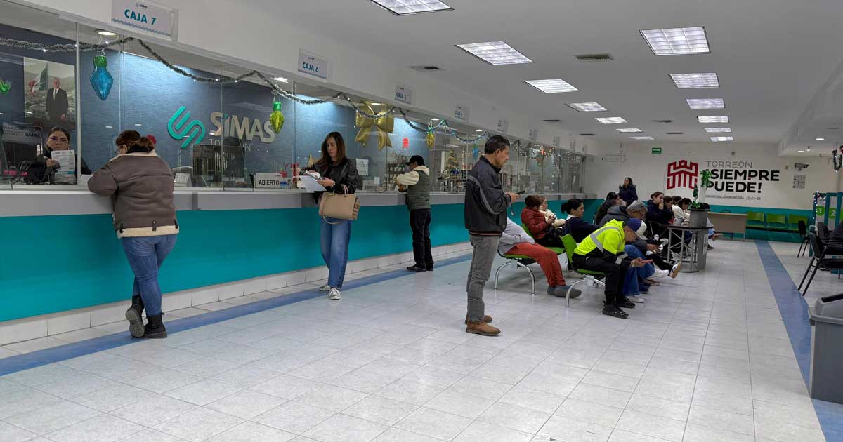 Interior de las oficinas de SIMAS Torreón.