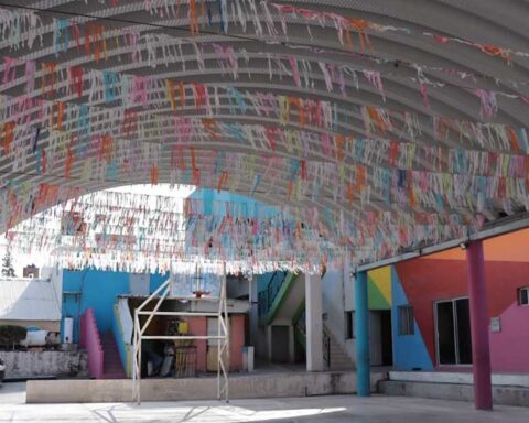 Interior de la Casa del Migrante en Saltillo.