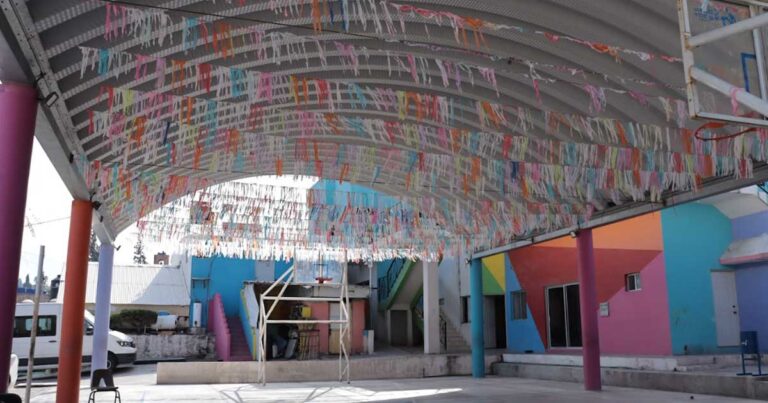 Interior de la Casa del Migrante en Saltillo.