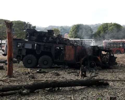 Unidad destruida antiaérea en Venezuela.