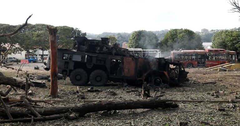 Unidad destruida antiaérea en Venezuela.