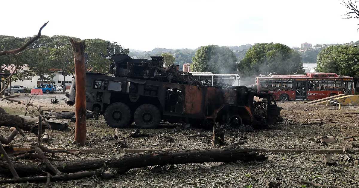 Unidad destruida antiaérea en Venezuela.