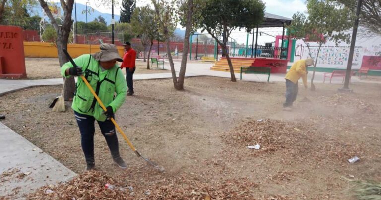 Trabajadores realizando limpieza.
