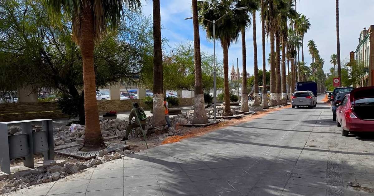 Obras en Centro Histórico de Torreón.