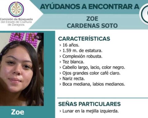 Ficha de búsqueda de Zoe, joven desaparecida en Saltillo.