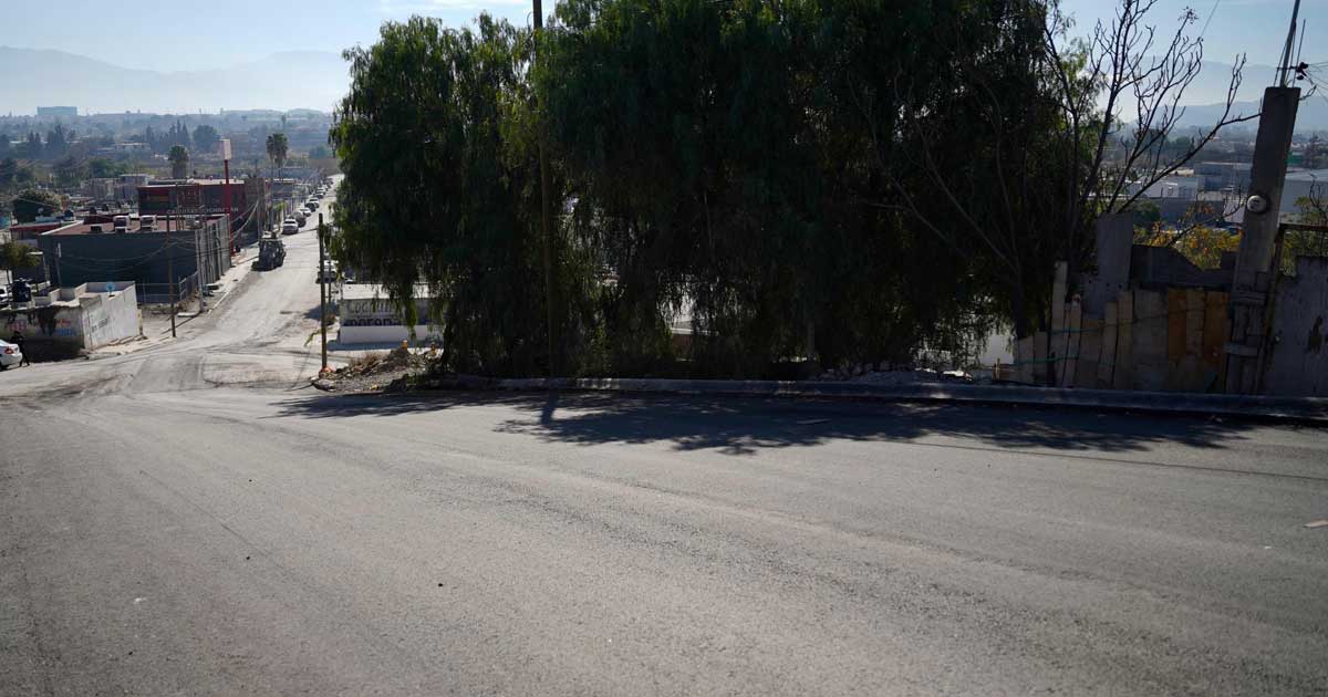 Vista de la calle rehabilitada en Ramos Arizpe.