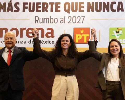 Dirigentes nacionales de Morena, PT Y PVEM.