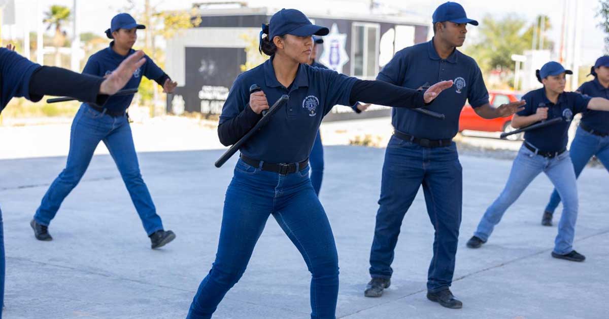 Cadetes de la Academia de Policía de Saltillo.