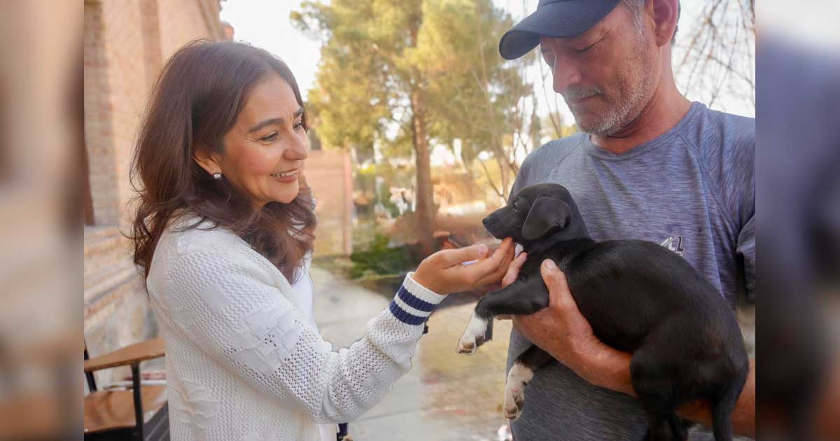 Mascota atendida en jornada en Ramos Arizpe.