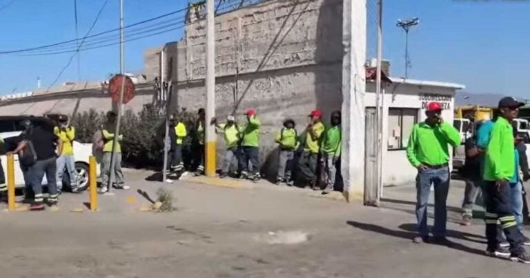 Paro laboral de trabajadores de recolección de basura en Saltillo.