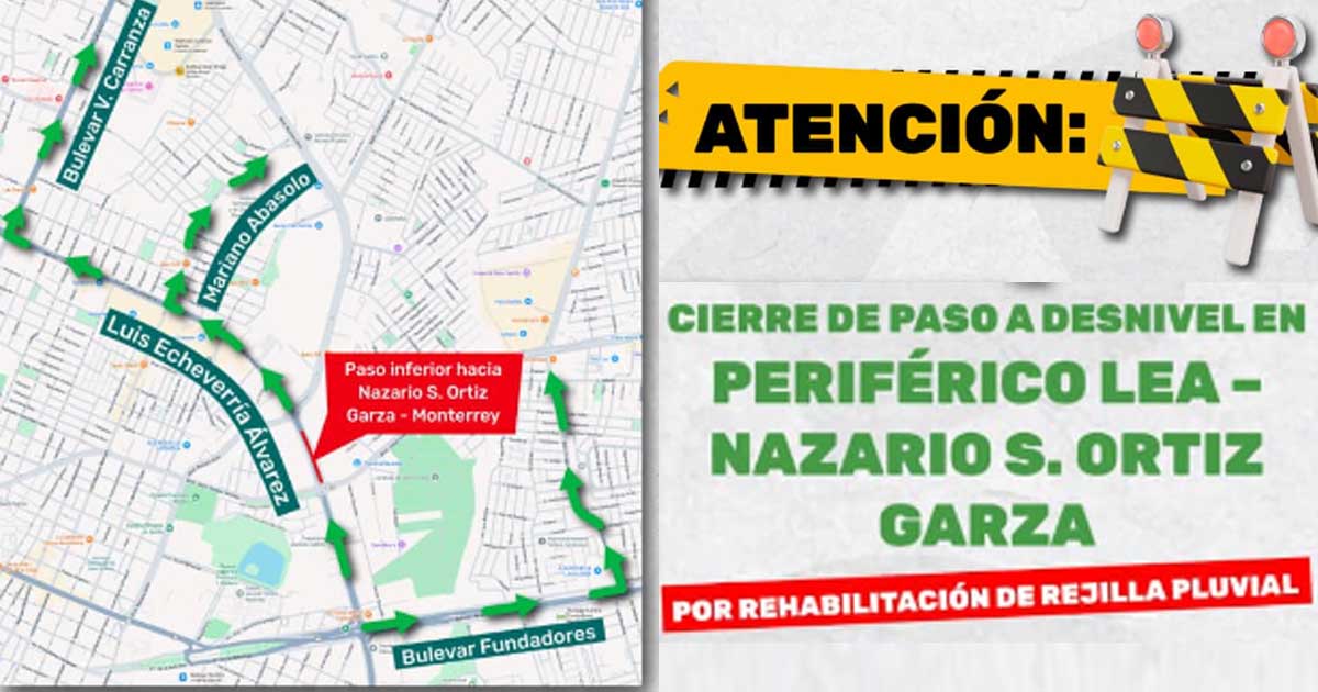 Mapa del cierre en Saltillo.