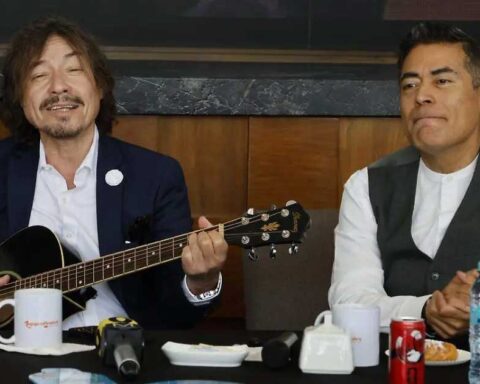 Miguel Luna y Bruno Danzza en conferencia de prensa.