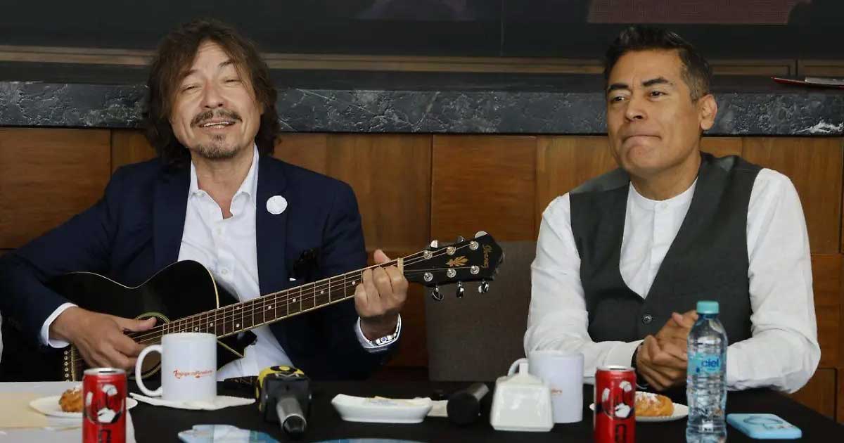 Miguel Luna y Bruno Danzza en conferencia de prensa.