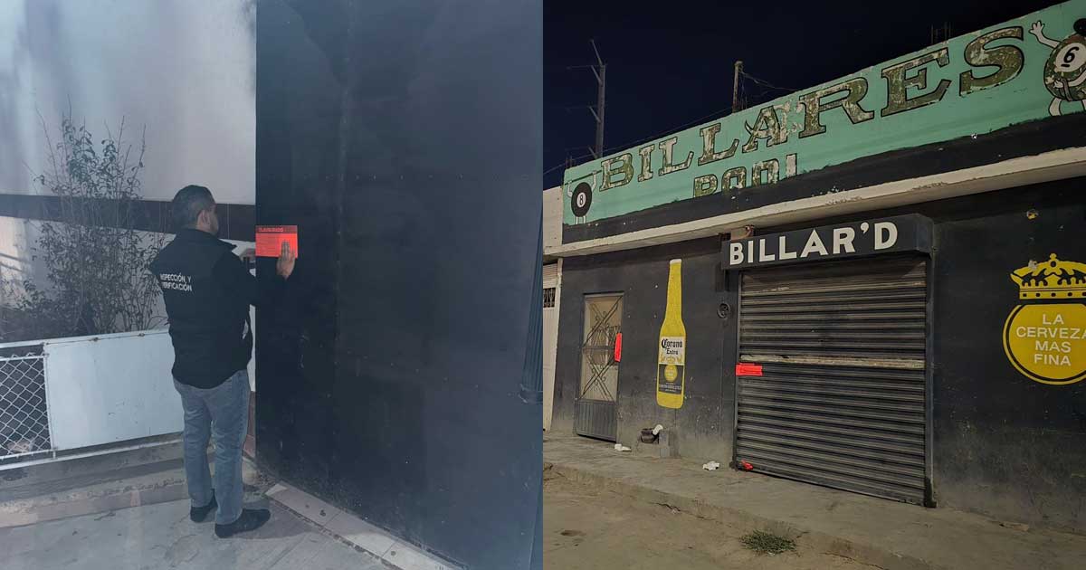 Negocios clausurados en Torreón. A la izquierda, la finca; a la derecha, el billar.