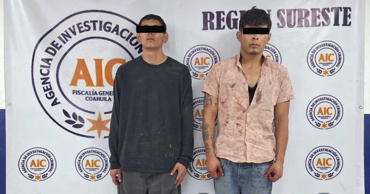 Hombres detenidos por homicidio en Saltillo.