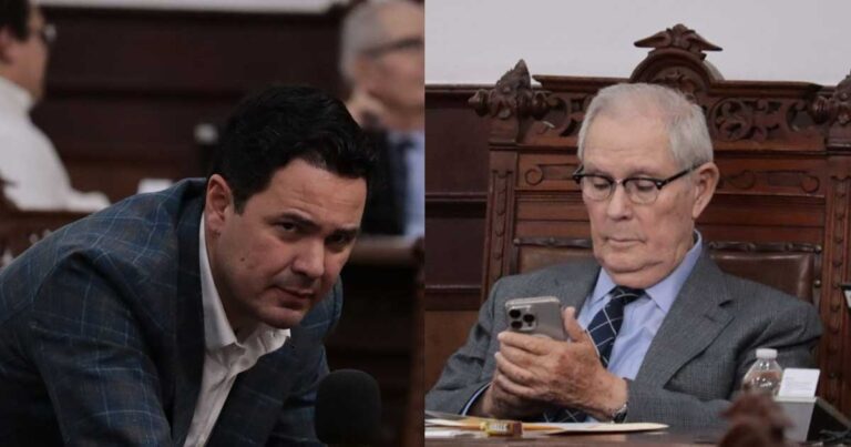 Del lado izquierdo, el panista Gerardo Aguado; del lado derecho, el priista Carlos Robles.