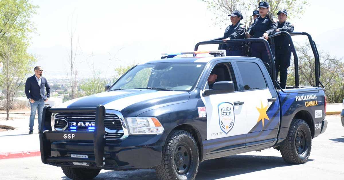 Patrulla de la Policía Estatal de Coahuila.