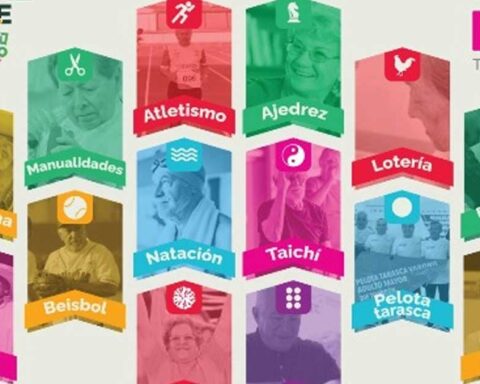 Publicidad de los Juegos del Adulto Mayor con rostros y categorías en Torreón.